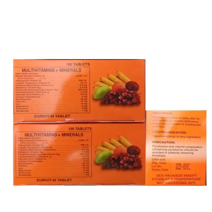 Multivitamins Plus Minerals EurivitM 100 tabs Lazada PH