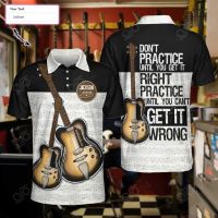 Guitarist Dont Practice Until You Get It Right Custom Name Short Sleeve Polo Shirt