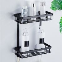 YJ438 ขายร้อน - / ชั้นวางของในห้องน้ำ No Drill Shower Storage Organizer Rack With Hook Wall Mounted Toilet Storage Holder Bathroom Accessories