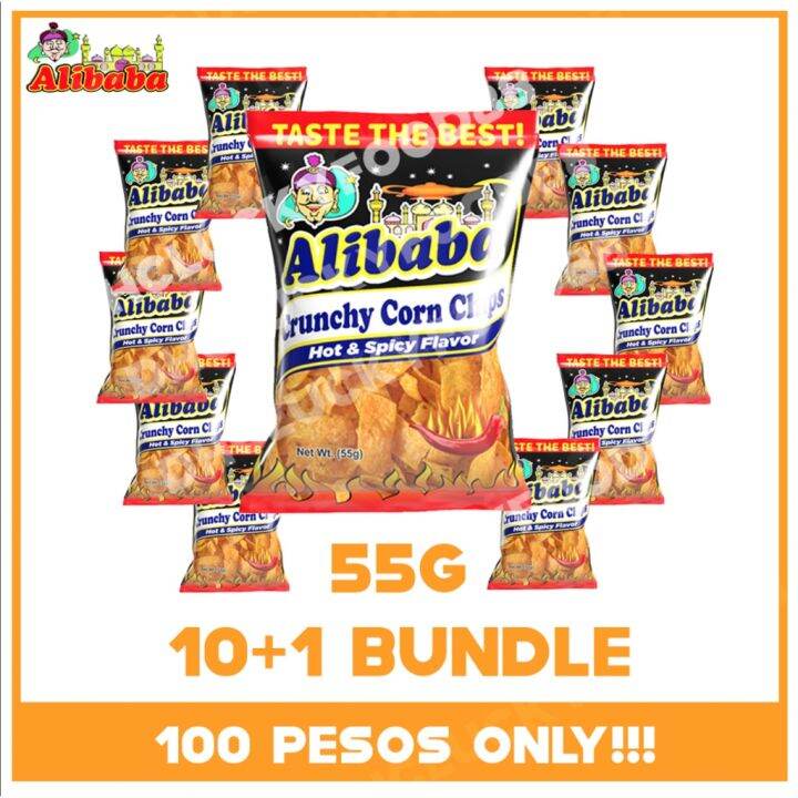 Alibaba Corn Chips 10+1 BUNDLE HOT N SPICY FLAVOR 55G♜ Lazada PH
