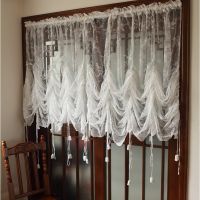 【YD】 Floral Curtain Valance Half Curtains Glass Door Small Window Roman