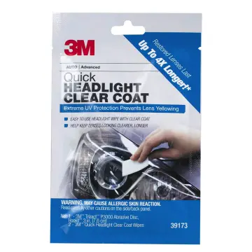 3M 39173 Quick Headlight Clear Coat Protects Extreme UV Car Light