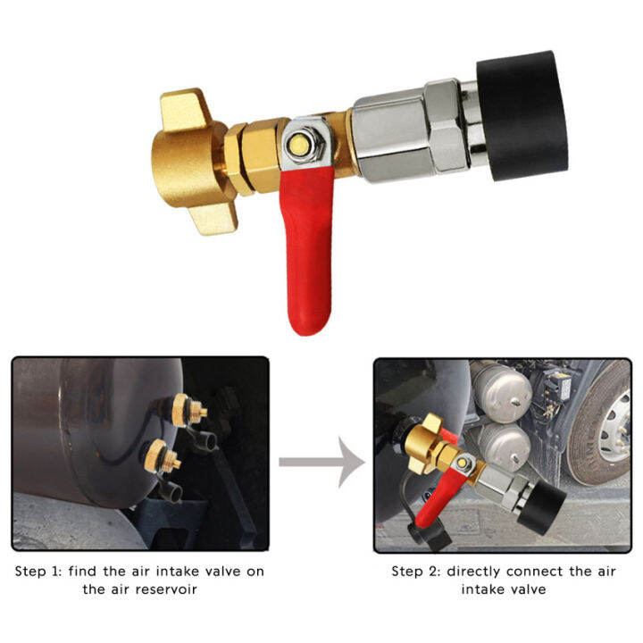 Truck Air Tank Air Connector Female Switch Valve Three-Way Vehicle Dust ...