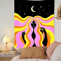 ♞ஐ✔ Moon Phase Girl Tapestry Wall Hanging Boho Wall Bedroom Girl 39;s room Dorm hippie Witchcraft Tapestry wall decoration cloth