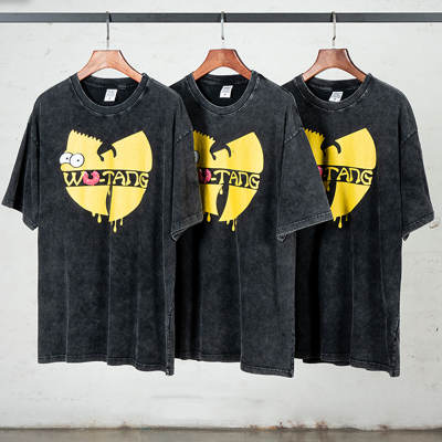 Anime Graphic T shirts Harajuku Oversized T-shirt Cotton Retro Foam Print Tops Hip Hop Men Streetwear Summer Vintage Clothing