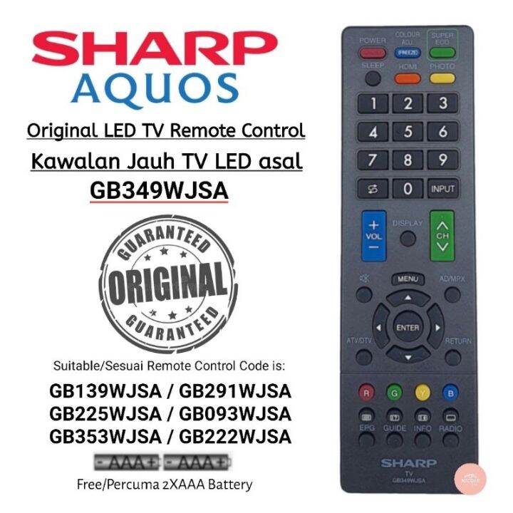 Original Sharp Led Flat Panel Tv Remote Control Gb Wjsa Or High Quality Replacement Gb Wjsa