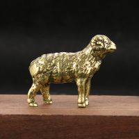 Solid Brass Small Sheep Figurines Miniatures Home Decor Desktop Ornament Tea Pet Decoration Antique Crafts Funny Children Gifts