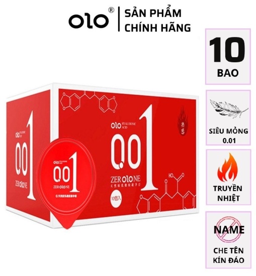 Bao cao su siêu mỏng olo 001 đỏ nữ thần 10 bcs tặng 1 chiếc bao cao su nam - ảnh sản phẩm 1