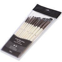 10 Pack Heigh Quality Paint Brushes Set For Art Acrylic Gouache Oil Watercolor Artist Canvas Synthetic Nylon Tips