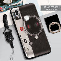 เคสนิ่มสำหรับ VIVO Y85/V9/1801เคสโทรศัพท์คลุมทั้งหมดกล่องทาสีป้องกันการตกกันรอยขีดข่วนฝามีที่ถือวงแหวนโทรศัพท์และเชือก