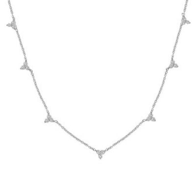 ANDYWEN 925 Sterling Silver Rainbow Three Zircon Charm Choker Necklace Long Chain Small Women Wedding Jewelry Gift Luxury