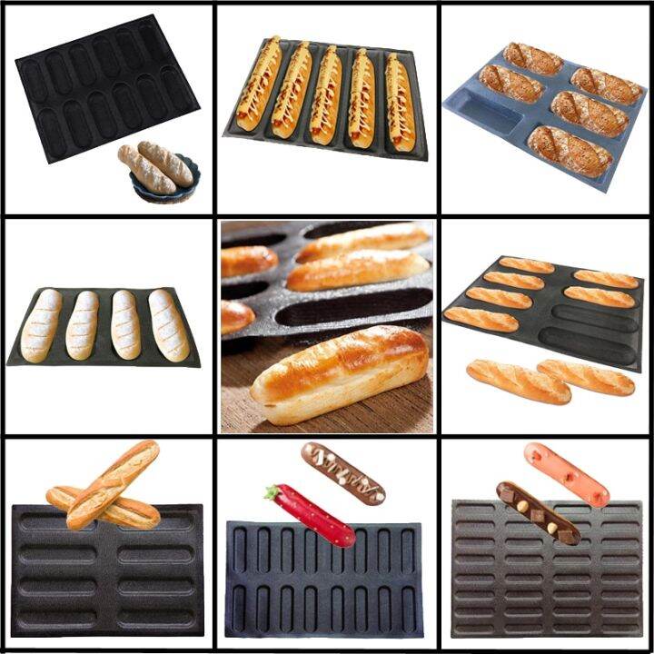 Hot Dog Bun Baking Mold Baguette Form Eclair Bread Mould Non Stick Long