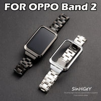 สายนาฬิกาโลหะสายสายรัดข้อมือโลหะสำหรับ OPPO Band 2สายสแตนเลสสาย OPPO อะไหล่สายรัดข้อมือสุดหรูสำหรับ Huawei Band 8 7 6ใหม่