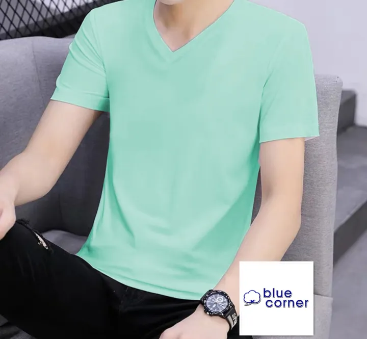 Mint green v neck t shirt Clearance