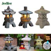 Outdoor Solar Garden Statue Creative Garden Accessories Resin Zen Ornaments Tower Statue Stone Pagoda Lantern Palace Lanterns กลางแจ้งประติมากรรมแสงอาทิตย์สวนความคิดสร้างสรรค์ของสวนเรซิ่นการตก แต่งหอประดับหอคอยหินโคมไฟราชวัง