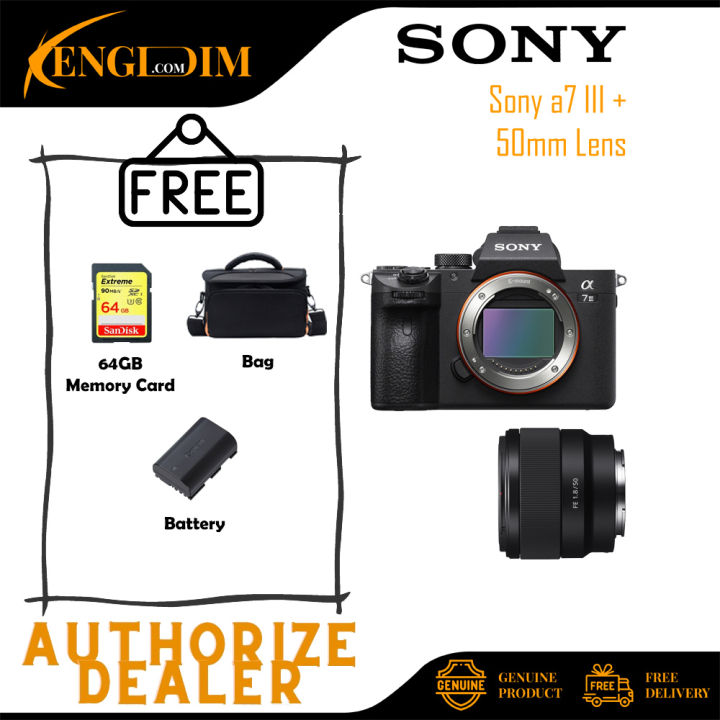 READY STOCK) Sony Alpha a7 III A7III A7M3 MARK 3 Mirrorless Digital Camera with FE 50mm f/1.8 Lens (SONY MALAYSIA 15 MONTHS WARRANTY) Lazada