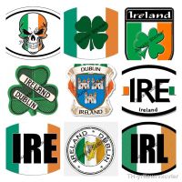 【hot】●┇⊕  Ireland Dublin Shamrock Decal Flag Map Sticker Motorcycle Car Stickers Accessories Decoration