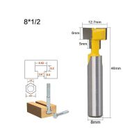 【NEW】 【sought-after】 【100%-original】 【HOT SALE】 1/4นิ้ว &amp; 8Mm และ1/2นิ้ว Shank Key Hole ใบมีด T-การกัดร่องที่ตัดงานไม้ Router ชุดบิตสำหรับตะปูสำหรับงานไม้ T-Track Slotting