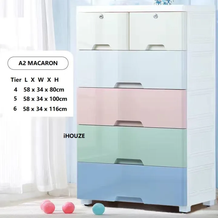 5 Tier Clothes Storage Tower Vertical Plastic Drawers Dresser