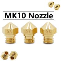 ◎ MEGA 5/4/3/2PCS MK10 Nozzle M7 Thread Brass 0.2 0.3 0.4 0.5 0.6 0.8 1.0mm 1.75mm Filament 3D Printer Parts For MK10 Extruder