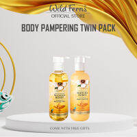 WILD FERNS (ไวล์ดเฟิร์นส)  MANUKA HONEY TWIN GIFT SET  (SHOWER GEL &amp; BODY LOTION) มานูก้าฮันนี่ทวินกิฟท์เซ็ท (เจลอาบน้ำน้ำผึ้งมานูก้า + โลชั่นน้ำผึ้งมานูก้า) FULL SIZE