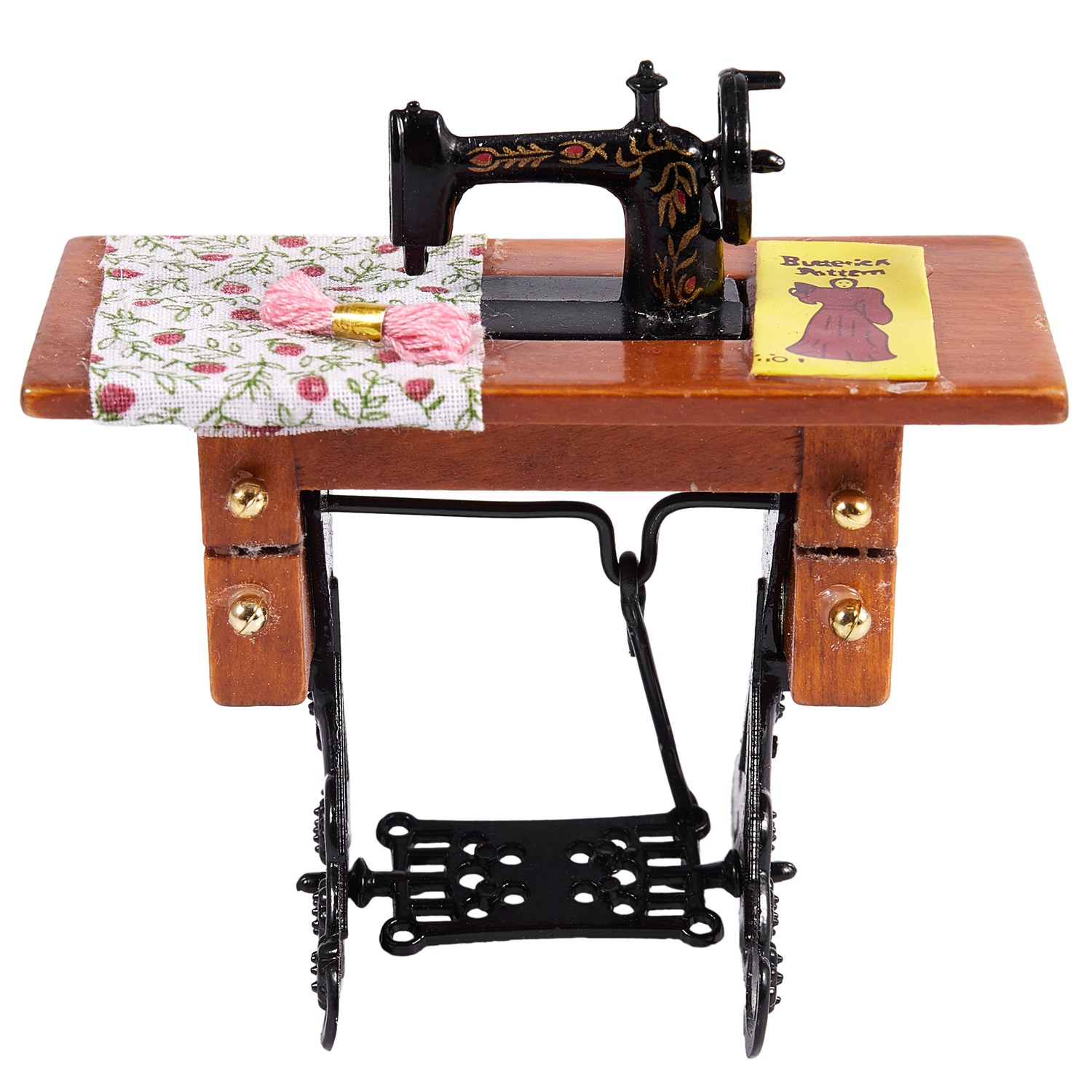 1:12 Dollhouse Miniature Vintage Sewing Machine Model Furniture Accessor-S1_fr 