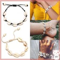 NBVF ร้อน เครื่องประดับ ผู้หญิง ผู้หญิง สร้อยข้อมือเปลือกหอยธรรมชาติ Boho แฮนด์เมด โซ่เชือก Cowrie หอยสังข์