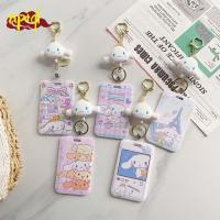 NPIQL Sampul Kartu ใส่บัตร Kuromi คลิปติดบัตรสุนัข Cinnamoroll รูปกระต่ายบัตรธนบัตรคิตตี้บัตรการ์ตูนสำหรับนักเรียนพวงกุญแจการ์ตูน