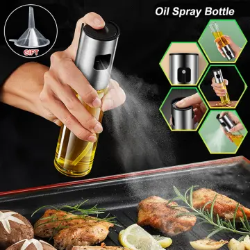 Kitchen Push Type Spray Olive Oil Sprayer Bottle Pump Oil Pot Leak-proof  Grill BBQ Sprayer Oil Dispenser BBQ Gravy Boats Tools