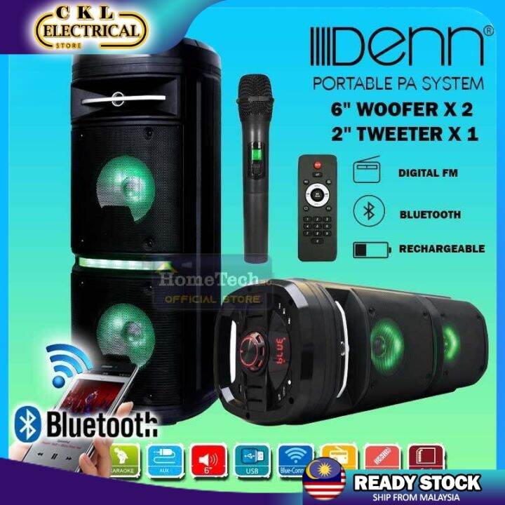 Denn SE-606UR AC/DC Portable PA System (1 Handheld Microphones) with 1 ...