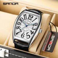 ZZOOI SANDA New Men Mechanical Watch Fashion Simple Barrel Dial Mens Watches Luminous pointer Waterproof Calendar Reloj Hombre 7021