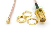 20pcs 20cm Gold-plated SMA Female Nut Bulkhead to U FL IPX IPEX RF Coax RG178 cable