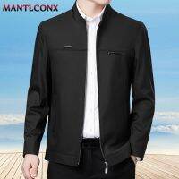 MANTLCONX Newest Solid Business Mens Jacket Male Slim Fit Outerwear Men Zip Up Jacket Men Spring Thin Jacket Men Windbreaker