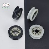 5x20x7 U groove door or window black color nylon bearing bore 5mmSliding wheels/rollers/pulleys diameter 20mmthickness 7mm.