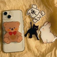 Cute Cartoon 3D Bear Bunny Puppy Phone Grip Tok Griptok Korea Holder Ring For iPhone 14Pro Accessories Animal Phone Stand Holder