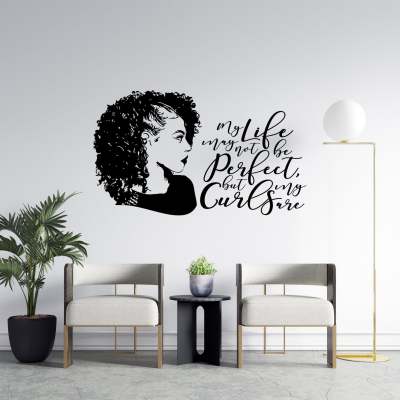 African woman vinyl wall decals African girl wall stickers beauty salon wall art decoration home wall fashion decoration MV23