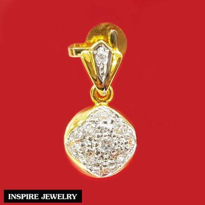 Inspire Jewelry ,จี้ลูกบอลเพชร ตัวเรือนหุ้มทองแท้ 100% 24K  ขนาด 1 x 1 CM