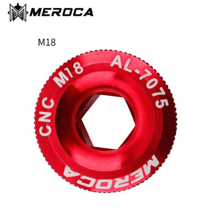 meroca-ฝาปิดขาจานกระโหลกกลวง-อลูมิเนียม-cnc-screw-mountain-bike-crank-cover-screws-m18-m19-m20-bolt-for-shimano-iamok