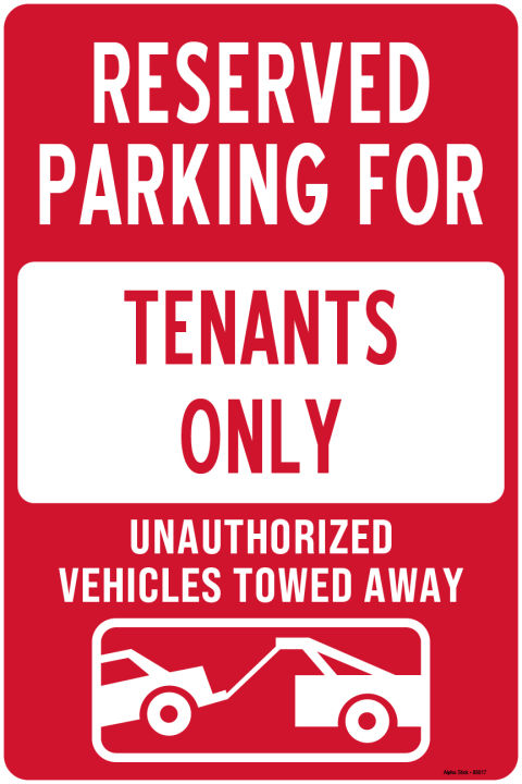 Reserved Parking Signs Reserved Parking for Tenants Only Vinyl Sticker ...