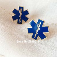 Paramedic Iron Doctor Tie Clips Nursing Ambulance Cuff Links Blue Enamel Ties Bar Snake Symbol Metal Star of Life Cufflink