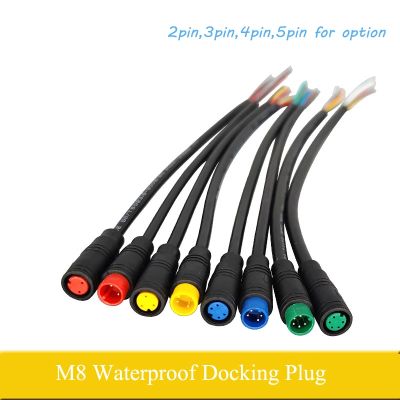M8 Base Connector 2 3 4 5 Pin Cable Waterproof Connector for Ebike Bafang Display Outdoor Male and Female Plug Extension Cable