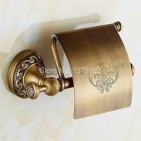 Antique Brass Carved Flower Pattern Base Bathroom Accessories Wall Mounted Toilet Paper Roll Holder aba487 Toilet Roll Holders