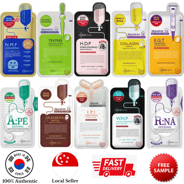 [Mediheal] Facial Mask 10pcs Set *Local Stock * 2025 Expiry (NMF / Teatree / HDP / Collagen