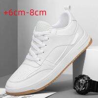 Men Genuine Leather Casual Shoes Men Sneakers Men Skateboard Shoes Comfortable Platform Male Footwear Height Increase Insole 6-8