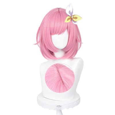 Ootori Emu Cosplay Wig Anime Project SEKAI COLORFUL STAGE! Emu 34Cm Short Pink Heat Resistant Synthetic Wigs + Wig Cap