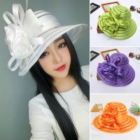 【CC】 New Organza Hats for Wide Brim With Big Hat Fashion Ladies Wedding Church