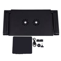 Aluminum Alloy Laptop Table Folding Notebook Desktop Stand with Cooling Fan Bed Laptop Tray Desk Study Desk