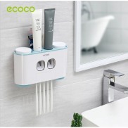 Bộ 2 nhả kem đanh răng tự động Ecoco, giá cài bàn chải đánh răng dán tường