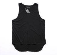 DARK ICON Hi-street Front Short Back Long Mens Tank Top Hip Hop Mens Tops Oversize Black Grey White