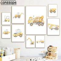 Toy Car Canvas Poster Nursery Wall Art Print Excavator Crane Model Paintings Nordic Posters Baby Picture Boys Bedroom Decoration